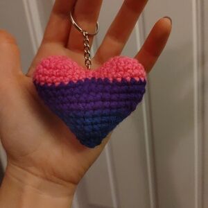 Bisexual Heart Amigurumi Accessory Handmade Crochet